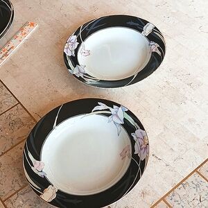 Mikasa fine china soup bowls/8.5" inch.."black charisma" pattern,Quan 2